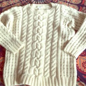 Incredibly thick Lands End Canvas ivory sweater.